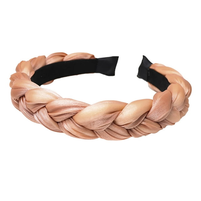 Hair Hoop Elegant Style Vintage Adjustable Headband Comfortable Wearing Braid Pattern Exquisite Workmanship Wide Simple Headwear pink