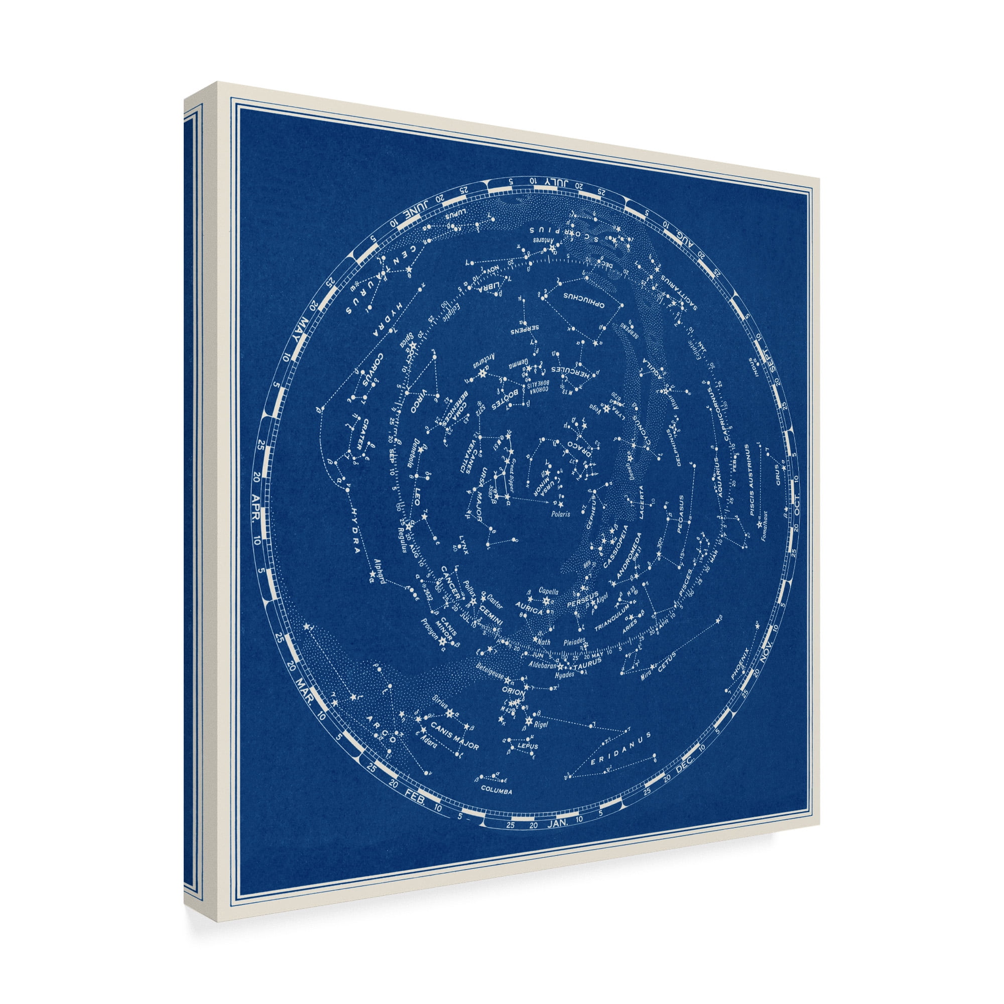 Trademark Fine Art 'Stars and Constellations Chart' Canvas Art by Vision Studio