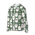 thumbnail image 2 of Pofeuu Alpaca Faces Print Sun Protection Outdoor Lightweight Full Zip UV Cooling Hoodie Long Sleeve Summer Clothing for Outdoor Hiking-Small, 2 of 5