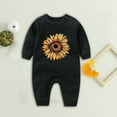 thumbnail image 2 of PINQI Easter Outfits Baby Boys and Girls Cute Print Long Sleeved Bodysuit Crawl Jumpsuit 1 To 2 Years Old Playsuit Summer Outfit Sets(2-Black,0-3 Months), 2 of 3