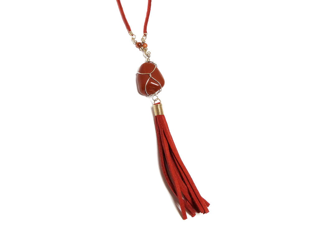 Accessorize PreOwnd Accessorize Womens Necklace T BAR RED ANTIQUE GOLD Mother Of Pearl Boho 