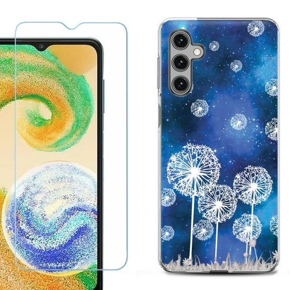 OneToughShield ® for Samsung Galaxy S23 FE Fan Edition, Shockproof Phone Case, with Tempered Glass Screen Protector - Dandelion Stars
