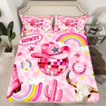 thumbnail image 2 of Homewish Pink Disco Ball Bed Sheets for Girls, Western Cowgirl Boot Hat King Sheets, Cartoon Stars Rainbow Sheet Set, Lightweight Room Decor, 4-Piece, 2 of 7