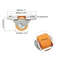 thumbnail image 2 of Mini Fixed Caster Wheel 0.5", 12 Pack Hard Plastic Rigid Roller with Metal Top Plate Screws, Orange, 2 of 6