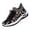 Black, variant on Women's Flyknit Casual Sneakers, Colorful Walking Shoes, Lace Up Athletic Shoes, Women's Colorful Flyknit Mesh Casual Sneakers, Breathable Lace Up Walking Shoes for Daily, Workout, Coffee 6
