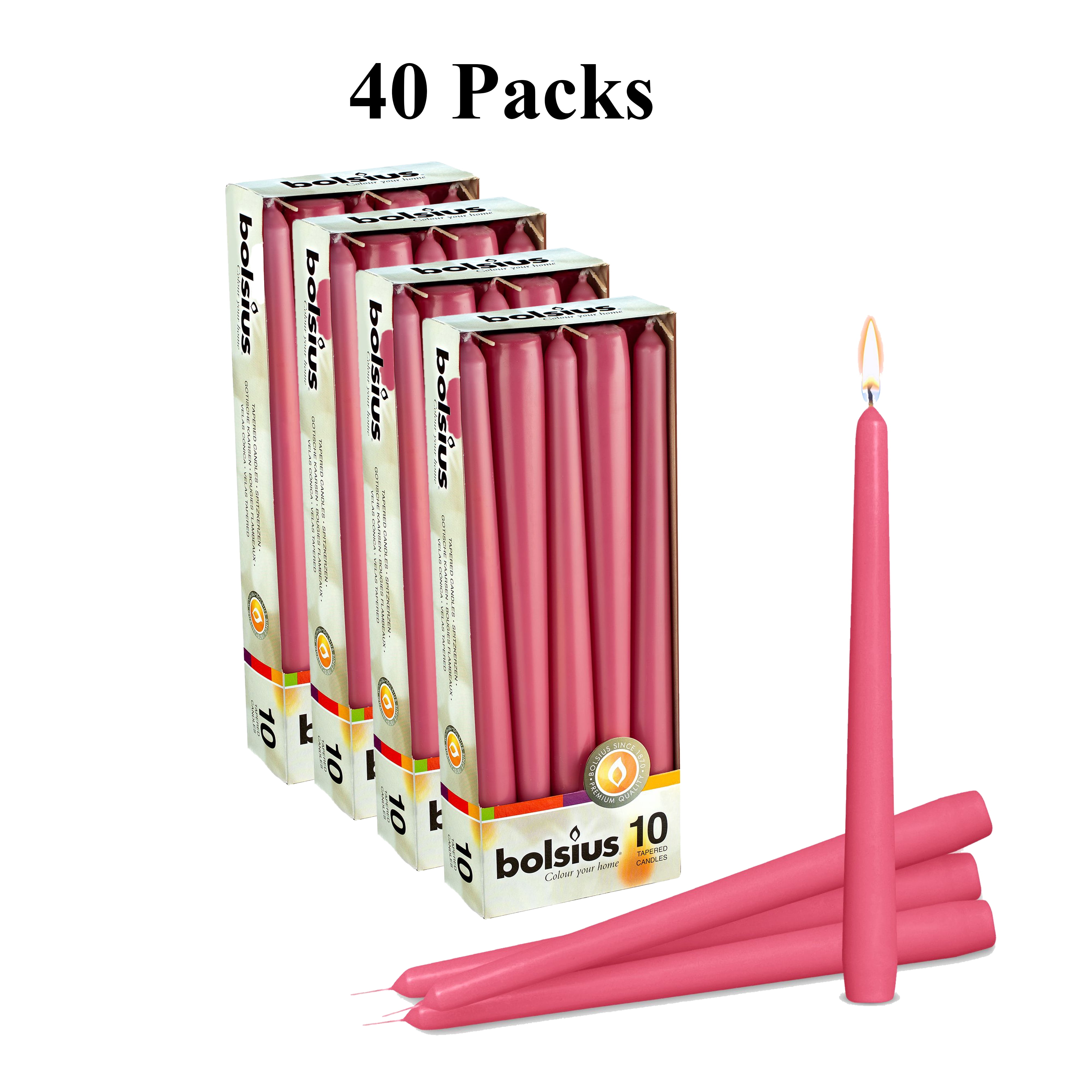 Bolsius Pink Taper Candles Spa Party Candles 10" Home Decor Candles