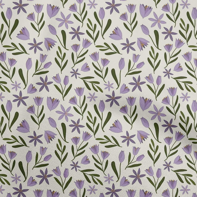oneOone Velvet Purple Fabric Floral Craft Projects Decor Fabric Printed By The Yard 58 Inch Wide