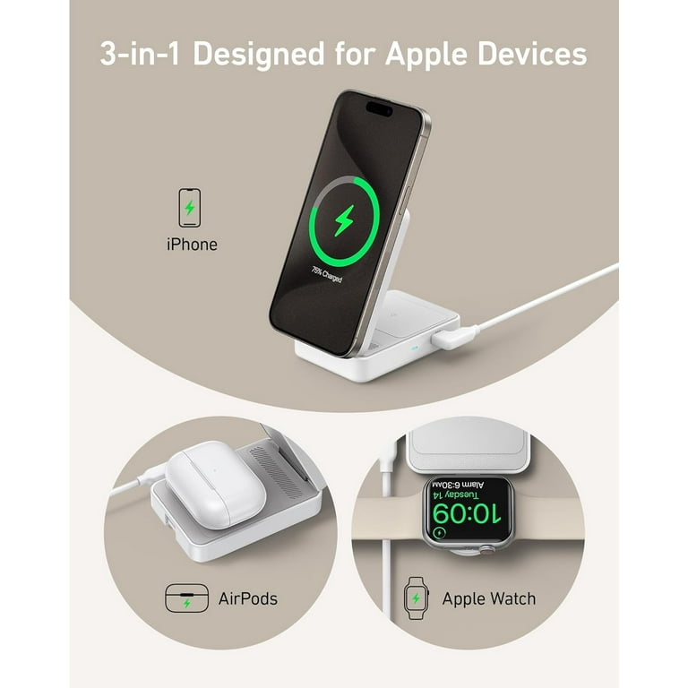 Anker MagGo Wireless Charging Station (Foldable 3-in-1)