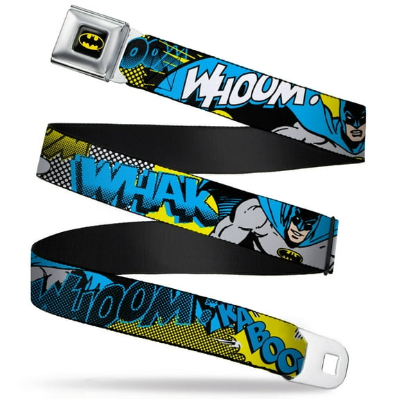 DC Comics Belt, Seatbelt Buckle Belt, Batman Scene, Youth 22 to 32 Inches