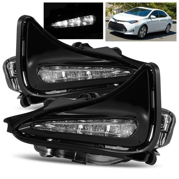 Toyota Corolla Fog Lights Kit ModifyStreet For 17-18 Toyota Corolla Clear Hi-Power LED Fog Lights Kit