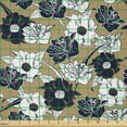 thumbnail image 2 of Ambesonne Flower Fabric by the Yard Microfiber, Blooming Flowers Feminine, 1 Yard, Blue Beige and White, 2 of 4