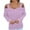 Purple, variant on Utoimkio Off Shoulder Summer Sweaters for Women Long Sleeve Crewneck Casual Pullover Sweaters Solid Knitted Outwear Jumper Tops
