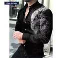 thumbnail image 3 of Camisa Casual De Manga Larga Con Estampado Animal, 3 of 6