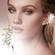 thumbnail image 2 of Clips Bajo Sol Dividir Pendientes De Cristal Pendientes De Orejas De Rhinestone Pendientes De Moda Pendientes De Cristal En Forma De Abanico, 2 of 7