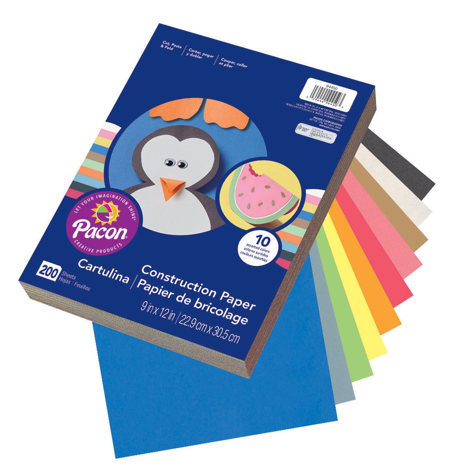 PACON, ART STREET, CONSTRUCTION PAPER PAD 9 X 12 ASSORTED COLORS 40  SHEETS, 6570