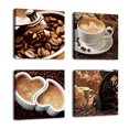 thumbnail image 4 of 4 piezas de lienzo impreso, paisaje, pintura en lienzo, obra de arte, póster de arte de pared sin marco Café, 4 of 9