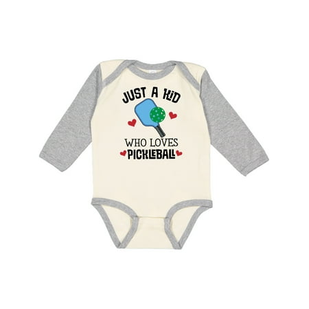 

Inktastic Pickleball Kid Who Loves Gift Baby Boy or Baby Girl Long Sleeve Bodysuit