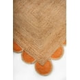 thumbnail image 2 of Beautiful Indian Handmade Natural Jute Scalloped rug, Orange Border Floor Décor Carpet , Home Décor Rugs & carpet Size , 4 x 9 Feet ( 120 cm x 270 cm )Rectangle, 2 of 3