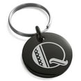 thumbnail image 1 of Stainless Steel Letter Q Initial Metro Retro Monogram Engraved Small Medallion Circle Charm Keychain Keyring, 1 of 1