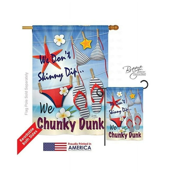 Breeze Decor 06004 Summer Chunky Dunk 2-Sided Vertical Impression House Flag - 28 x 40 in.