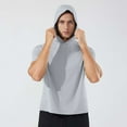 thumbnail image 6 of Ashirexll Short Sleeve Hoodies for Men, Mens Shirts, Summer Comfortable Shirts for Outdoor Running Fitness Short Sleeve Elastic Drawstring Hooded Tops, 6 of 7