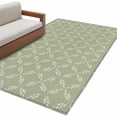 thumbnail image 2 of 3x5Ft Area Rugs Sage Green Non-Skid Rubber Backing Large Rectangle Rugs - Living Room Bedroom Home Office, Geometric Flower Leaf Diamond Plaid Retro Indoor Floor Mat Carpets Washable Rug, 2 of 9
