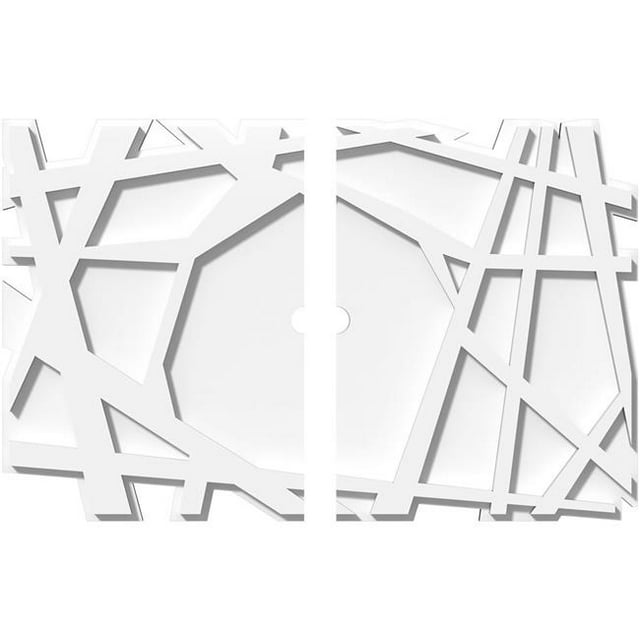 Ekena Millwork CMP22X14NO2-01000 1 in. ID x 7.75 in. Rectangle Novo Architectural Grade PVC Contemporary Ceiling Medallion - 2 Piece
