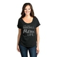thumbnail image 2 of Thread Tank Livin' That Baseball Mom Life Women's Fashion Relaxed Slouchy Dolman T-Shirt Tee Heather Black Small, 2 of 4