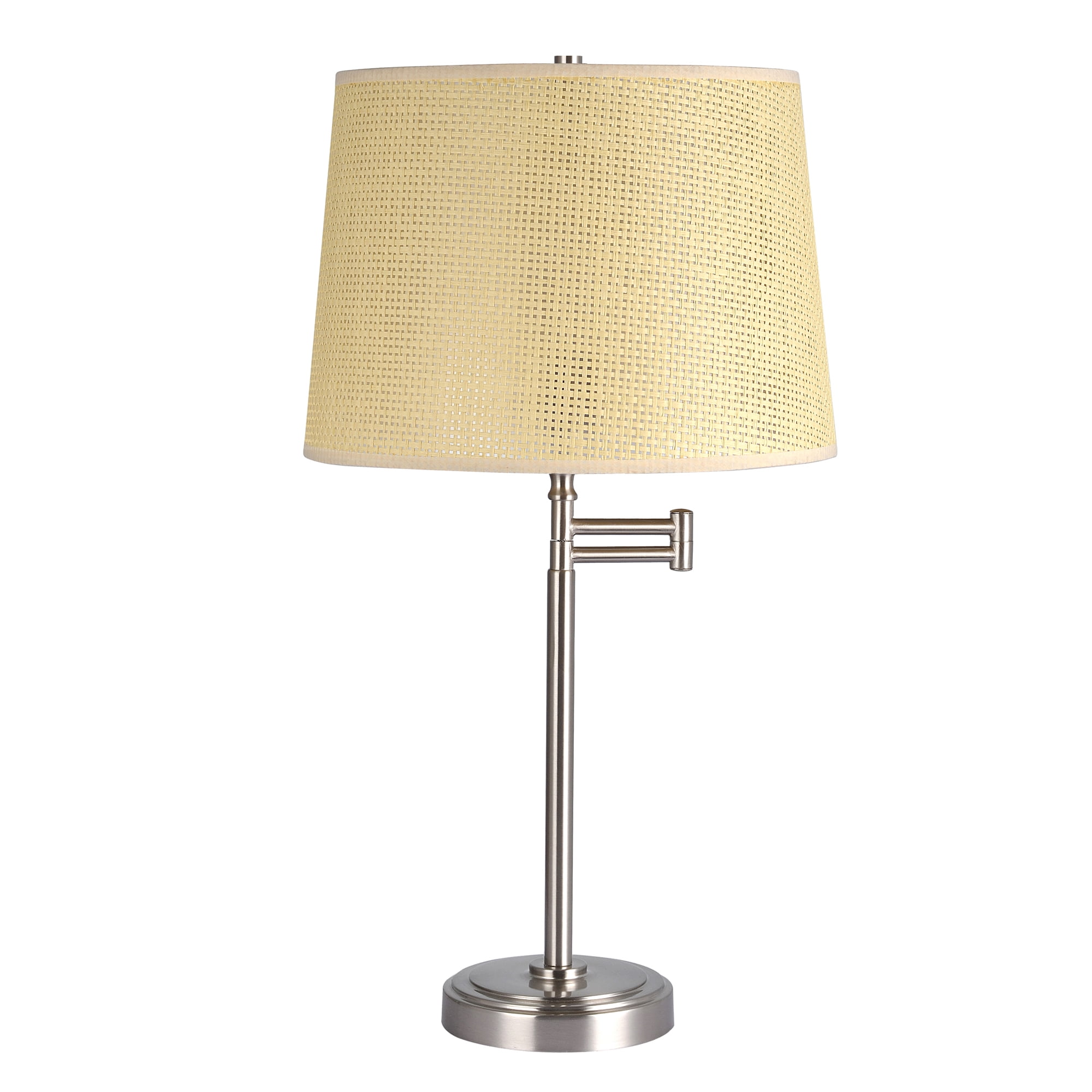 Better Homes & Gardens Modern Silver Finish Metal Swing Arm Lamp Base, 18"H