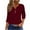 Wine, variant on LMKIHUSA Women's Shirts 3/4 Sleeves Eyelet 2025 Blouses Basic Henley Button Down T Shirt Casual Dressy Loose Fit Tops Solid Color Tunic Tees Hot Pink,M