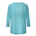 thumbnail image 5 of Womens Tops,Shirts for Women Plus Size 3/4 Sleeve Round Neck Printed Shirts Casual Summer T-Shirts 2-Sky Blue XXL, 5 of 6
