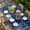Blue, variant on Blue Flowers Table Cloths for 3 Foot Rectangle Tables, Spring Floral Botanical Modern Art Patio Waterproof Elastic Fitted Tablecloths, Washable Rectangular Table Cover for Camping