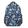thumbnail image 3 of Paisley and Floral Blue Pattern Cute School Backpack Bag with Padded Back and Adjustable Shoulder Straps 16.9 X 12.6 X 5.9 Inches, 3 of 5