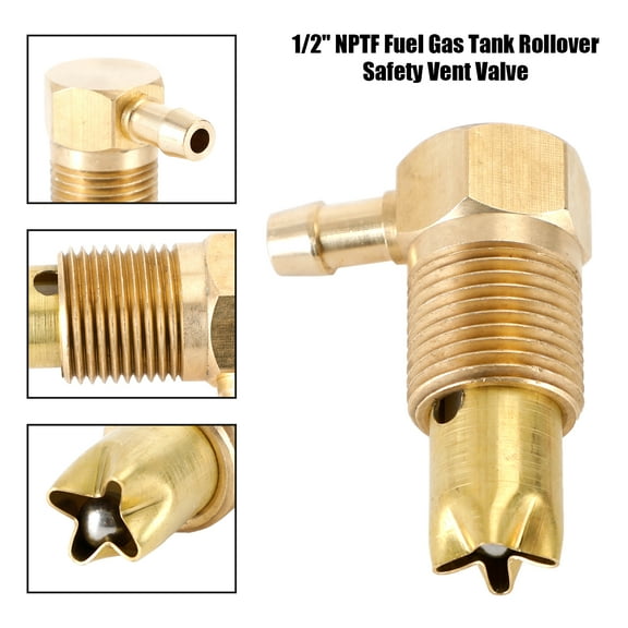 1/2" NPTF Fuel Gas Tank Rollover Safety Vent Valve Assembly 5/16 Hose
