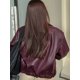 thumbnail image 5 of HH TRAF Otoño Mujer Chic Estilo Europeo Americano Sólido Corto Vuelto Abajo Chaqueta de Cuero de Manga Larga con Cremallera para Mujer, 5 of 5