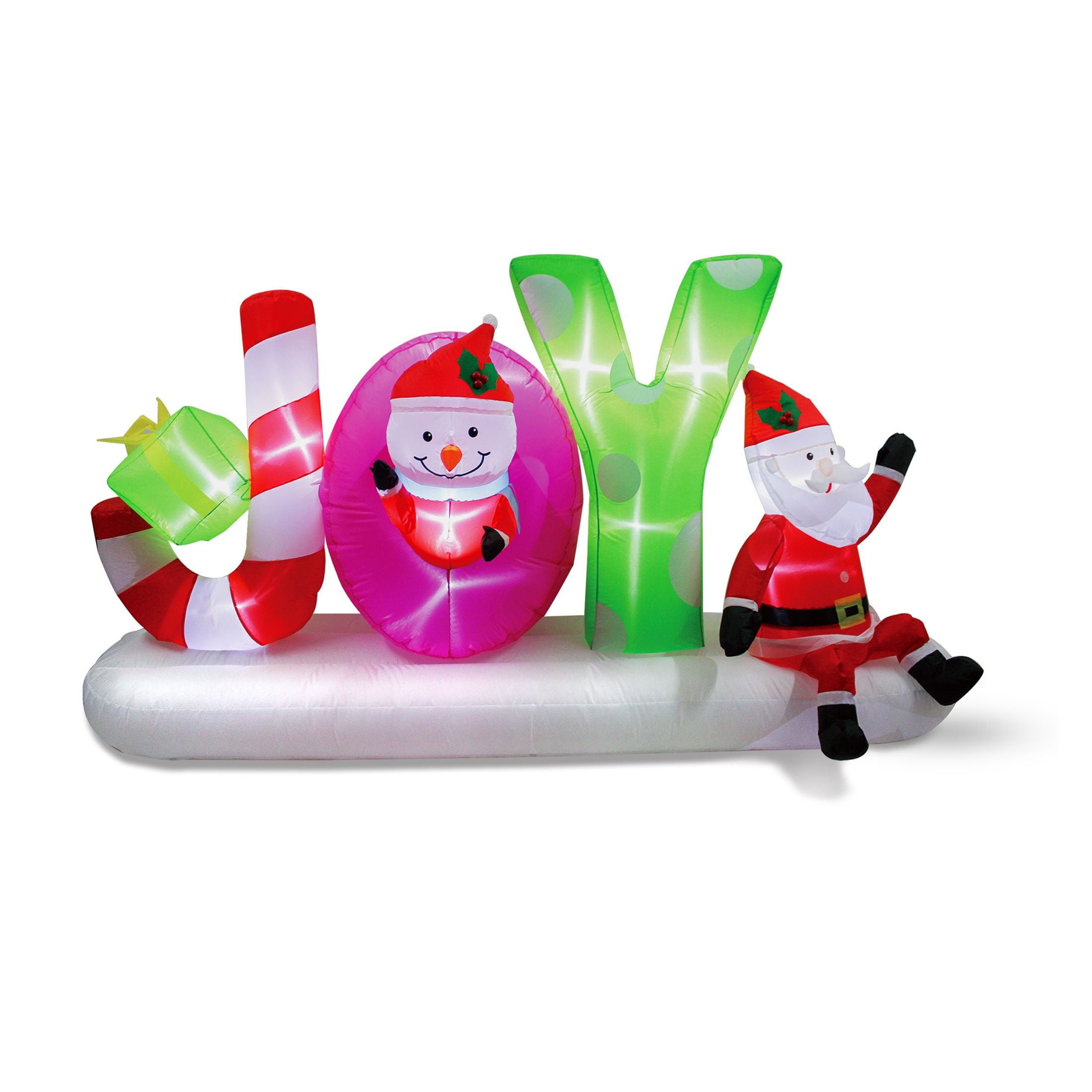 Holiday Time Multi Function Christmas JOY Sign Yard Inflatable, 8FT