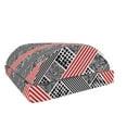thumbnail image 1 of Abstract Foot Rest, Diagonal Stripes and Squares Repeating Contemporary Layout, Non-Slip Backing Adjustable Ergonomic Memory Foam Leg Support for Office, Vermilion Charcoal Grey, by Ambesonne, 1 of 5
