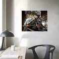 Nawypu Canvas Wall Art Black Steam Train Smoking Canvas Print Artwork ...