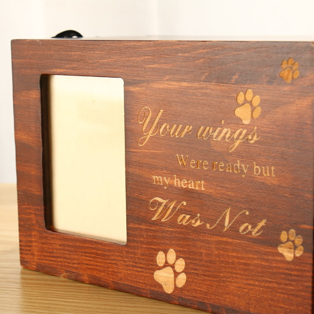 YIEMEEN Pet Urns with Photo Frame Funeral Cremation Small Box Wood Urn Loving Memory