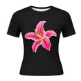 thumbnail image 6 of Womens Blouses Dressy Causal Short Tops Ndbuld Women's Casual Fashion Spring And Summer Printed Round Neck Short Sleeve Top Black XL, 6 of 6