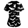 thumbnail image 3 of Womens Tops Stretchy Fashion Halloween Printed Work With Pocket T-Shirt Short Sleeve Top, 3 of 3