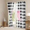 thumbnail image 3 of Manfei Monogrammed A Design Blackout Curtains,Geometric Grid Print Window Curtains Pack of 2 (38x45 Each), 3 of 6