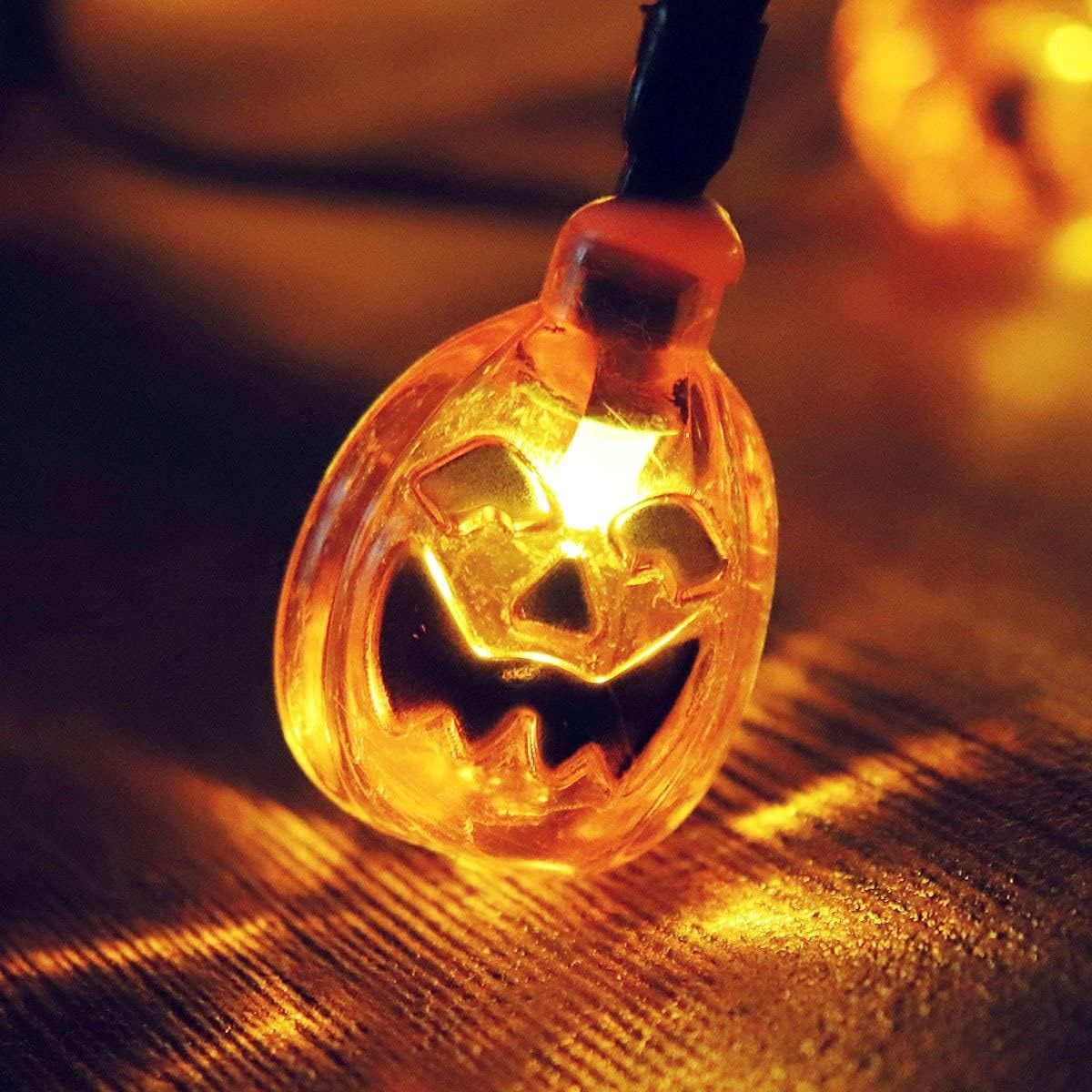 SHANJIA Solar Halloween Lights,5m 20LED Pumpkin String Lights Outdoor Decoration for Garden,Terrace, Courtyard, Halloween and Christmas Decoration (IP65 Waterproof)