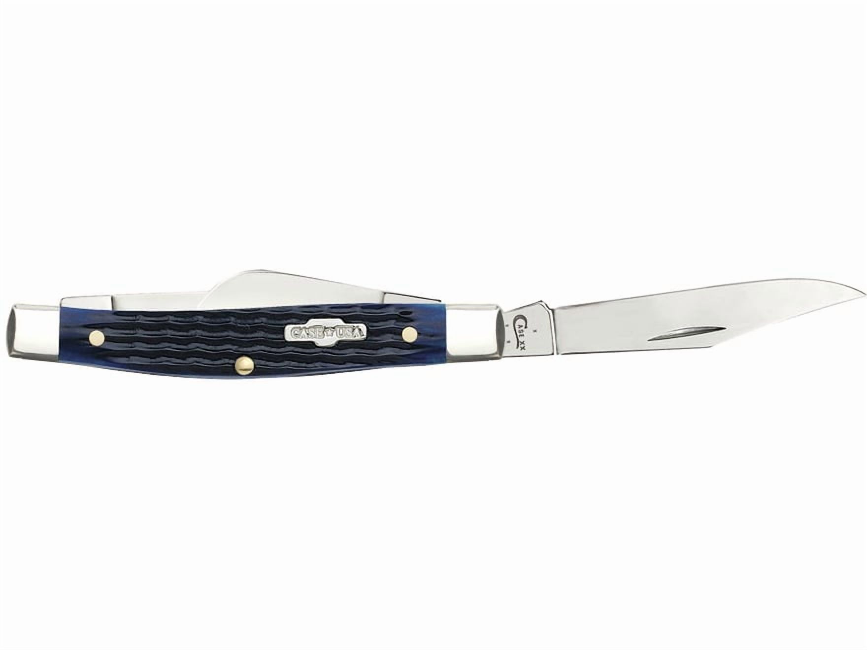Case Cutlery 2806 Medium Stockman Blue Bone EDC Folding Knife