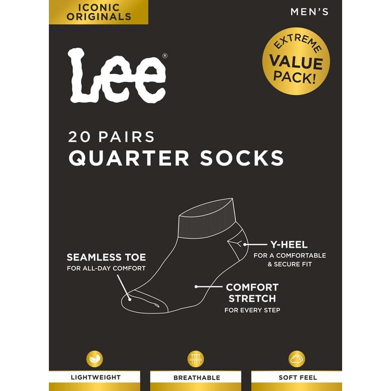 Lee Men's Iconic Originals Quarter Socks 20-Pack photo 6