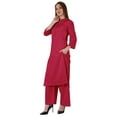 thumbnail image 3 of Bimba Traditional Indian Solid Dress For Women Indian Ethnic Kurta And Pants Palazzo Set, 3 of 7