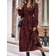 thumbnail image 4 of Lucakuins Vestido largo para mujer, elegante vestido floral de manga larga con cuello en V, vestido casual de otoño para la calle diaria Lucakuins moda, 4 of 9