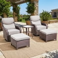 thumbnail image 3 of Bellefurn Outdoor Swivel Rocker Patio Chairs with 6 inch Thick Cushions,Outdoor Swivel Chairs with 2 Ottomans Patio Swivel Glider Chairs,Wicker Outdoor Patio Furniture Set for Porch Balcony Deck, 3 of 12