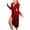 Womens Velvet Dress Red, variant on OSFVNOXV Retro Velvet Dress for Women Sequin Glitter V-Neck High Split Prom Evening Wedding Dress