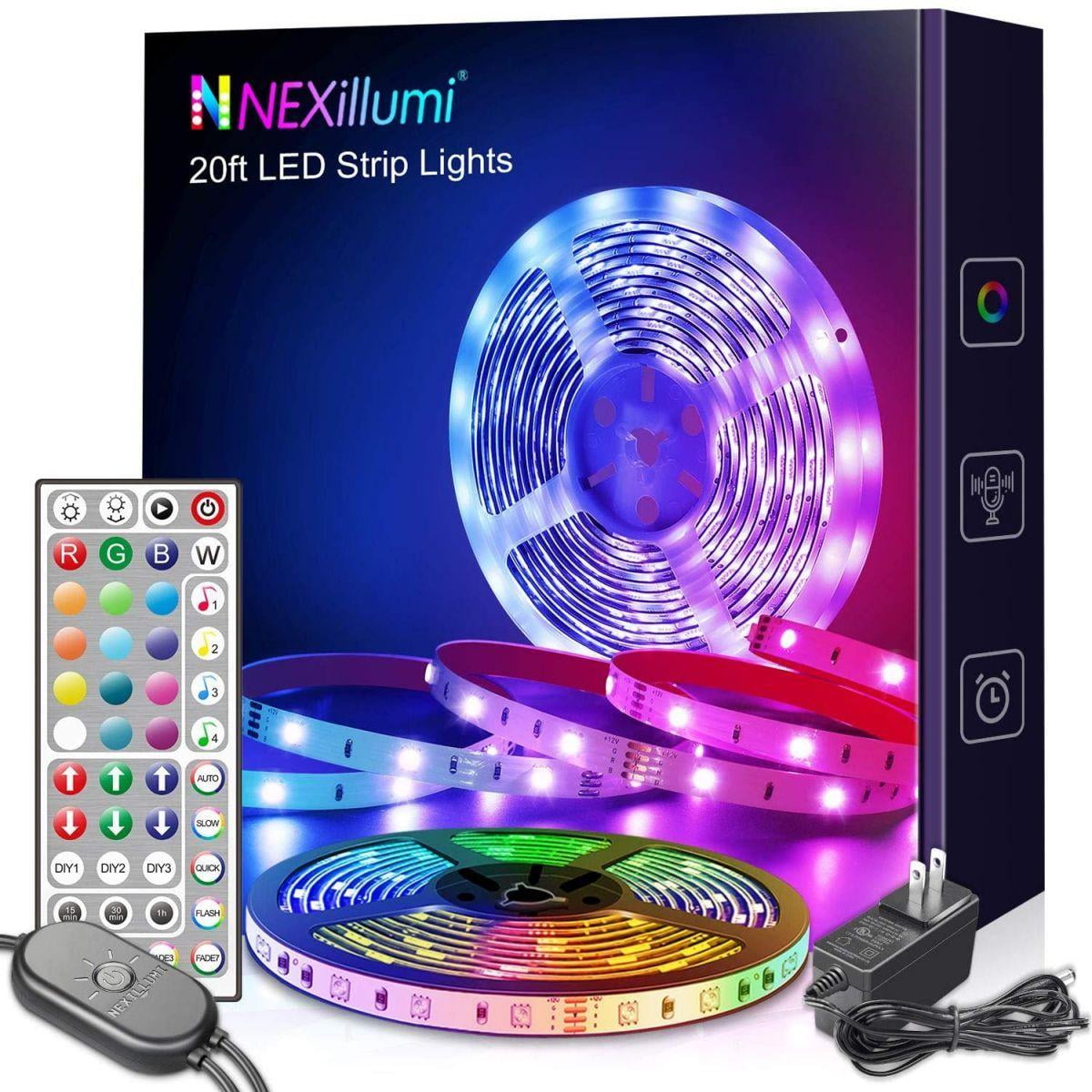 20 Ft Led Strip Lights With Remote Music Sync Led Lights Smd5050 Rgb